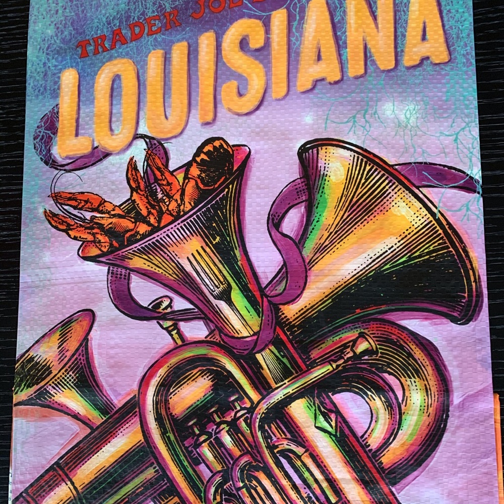 2 Trader Joe’s Louisiana reusable shopping totes /bags  NWT